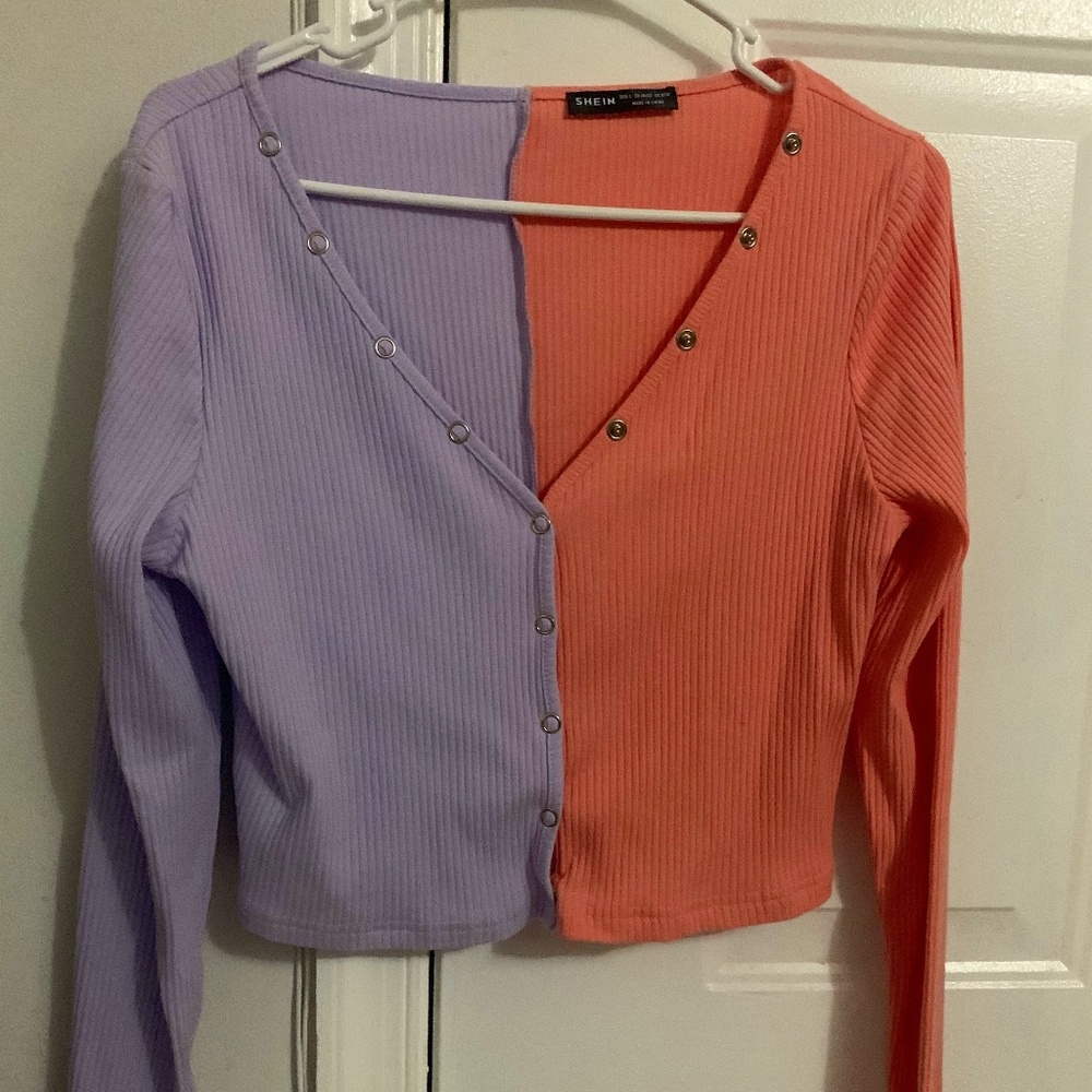 Crop two tone shirt